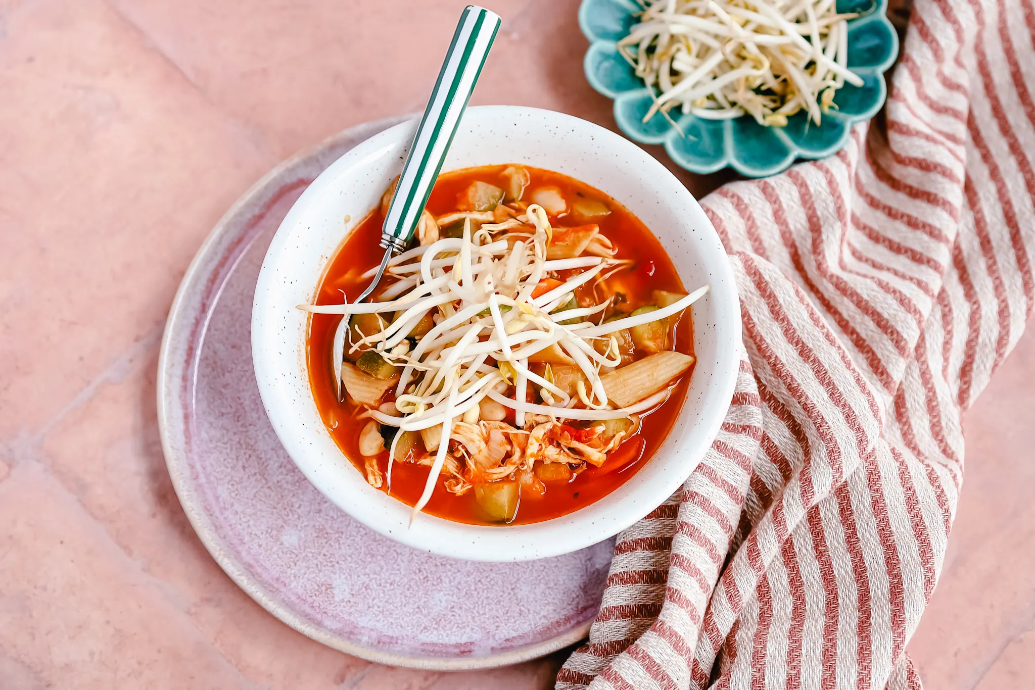 Hearty Italian Soup — Carrot, Zucchini, Pasta & Chicken
