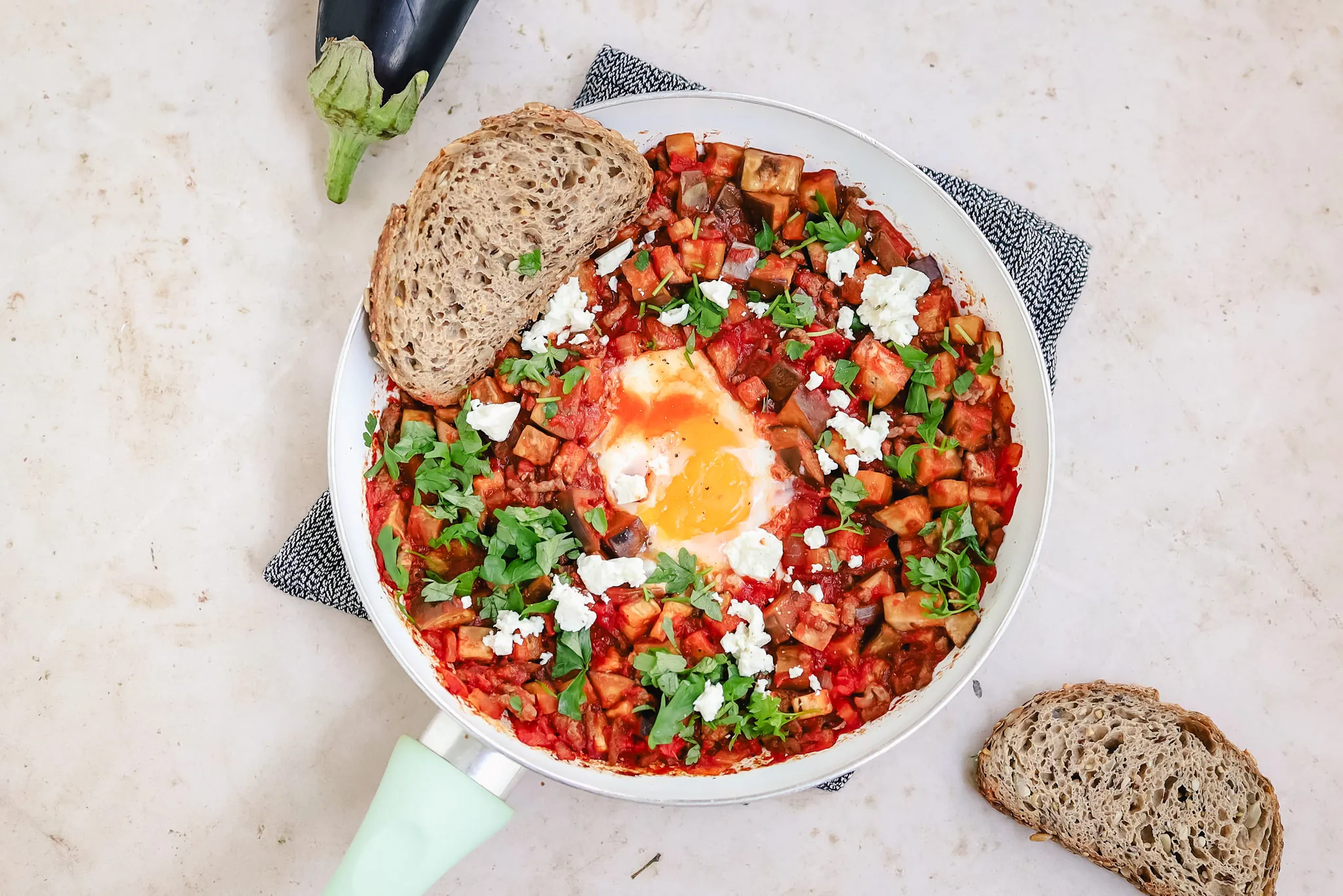 Shakshuka with Ground Beef & Eggplant