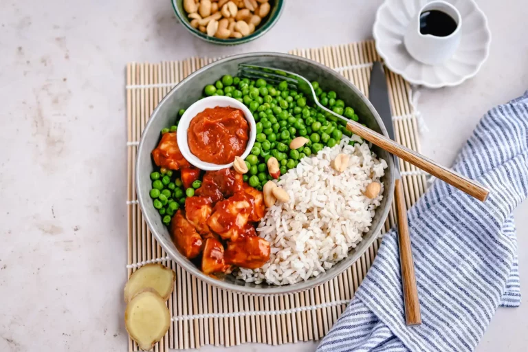 Chicken Satay Bowl with Rice & Peas