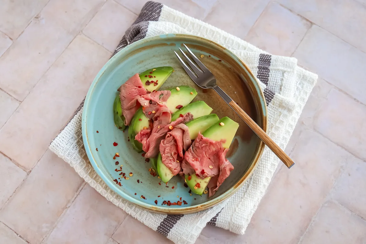 Avocado with Roast Beef
