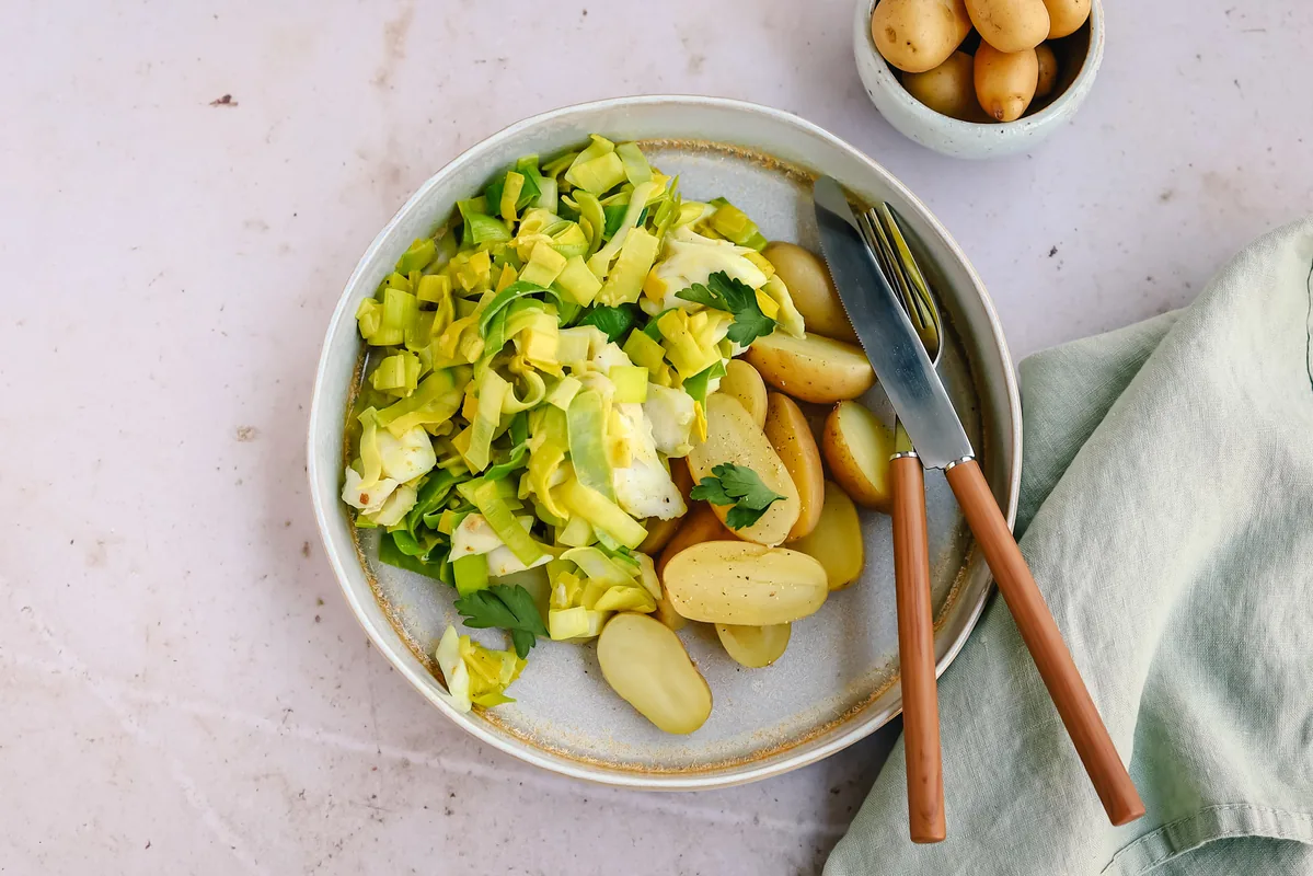 Baby Potatoes with Cod, Leek & Curry