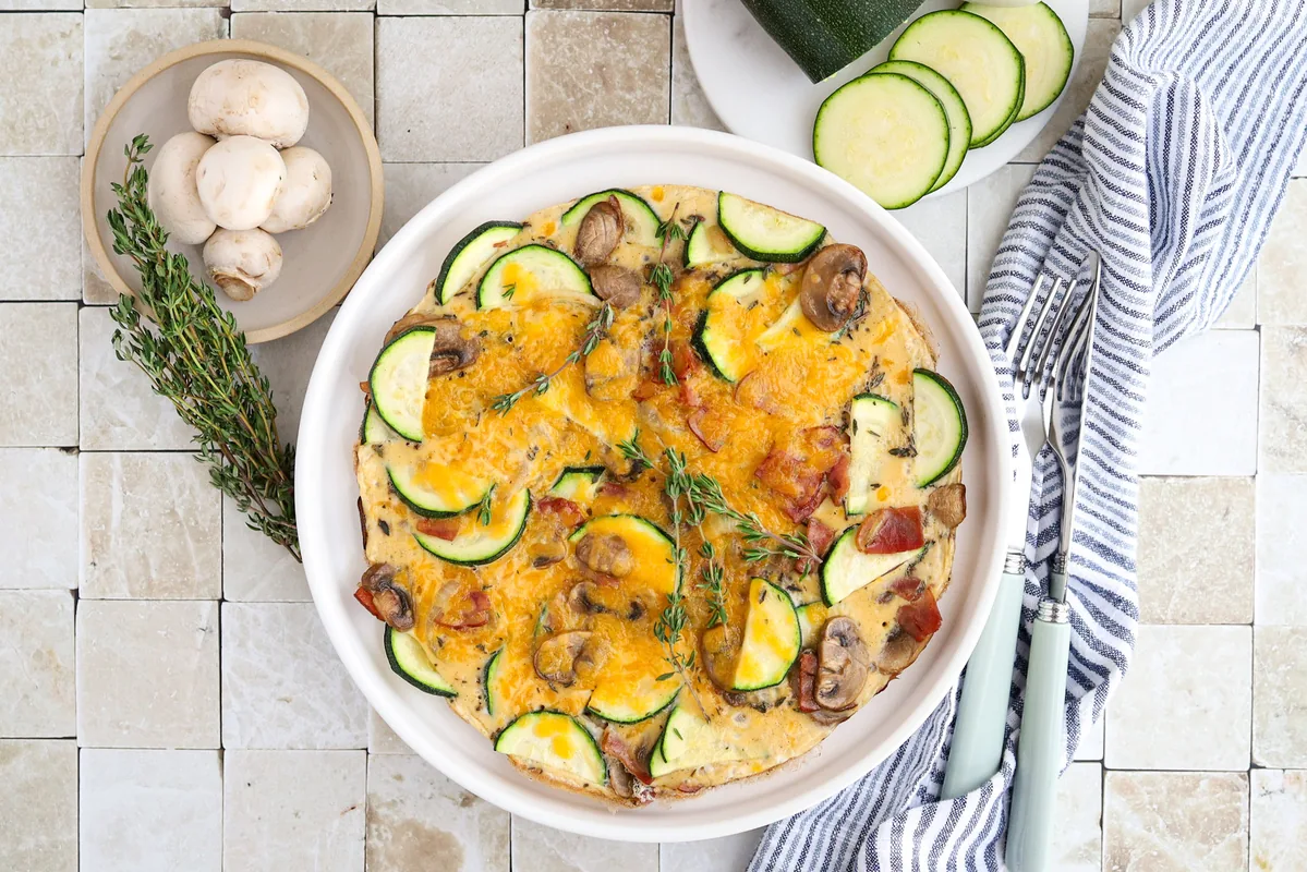 Bacon, Mushroom & Zucchini Frittata