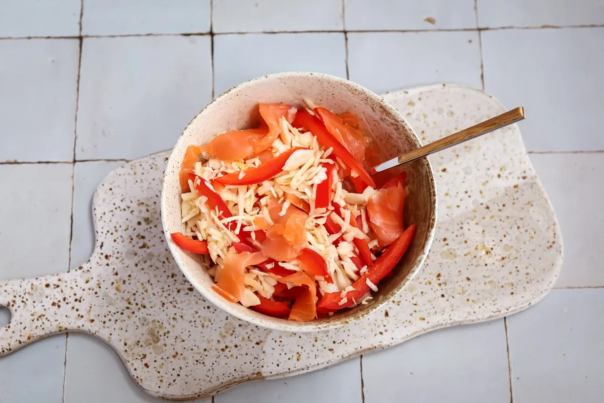 Cabbage Salad with Smoked Salmon