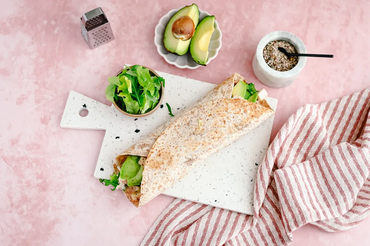 Caesar Chicken with Avocado in a Wrap