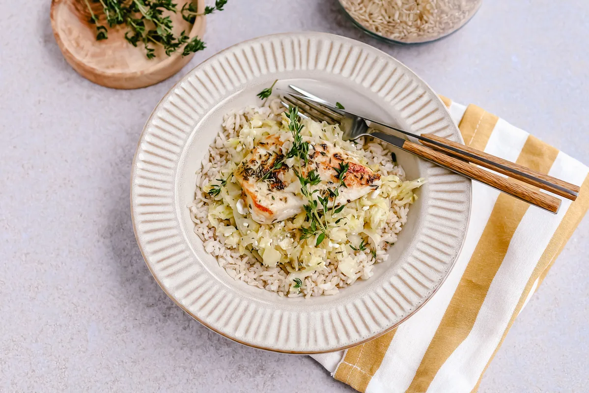 Chicken Breast with Creamy Cabbage