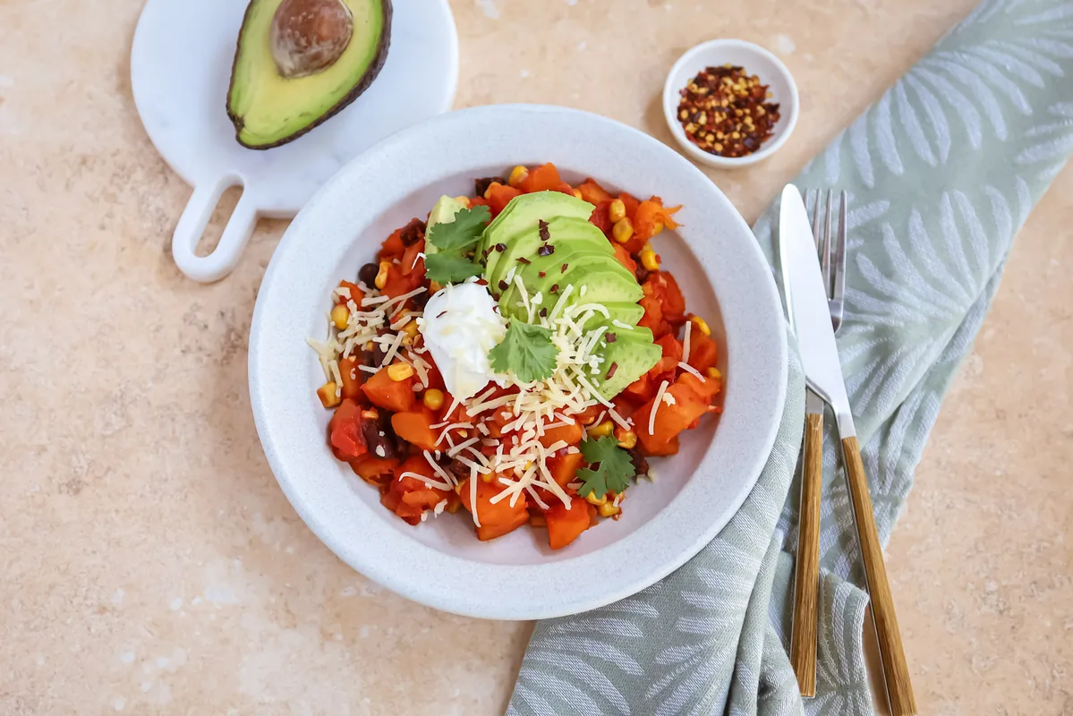Chili Sin Carne with Pumpkin & Avocado