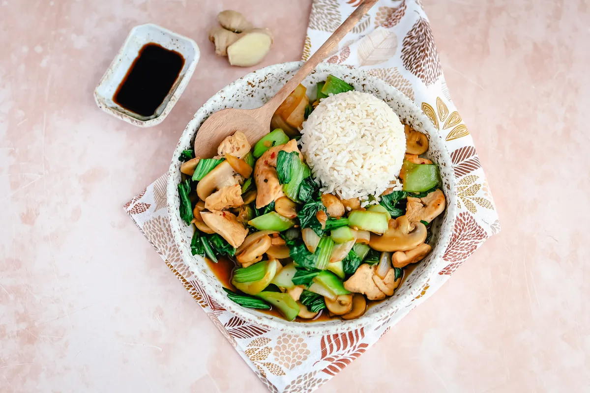 Chinese Chicken Stir-Fry with Shanghai Bok Choy