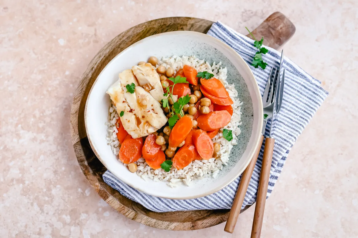 Cod Stew with Carrot & Chickpeas