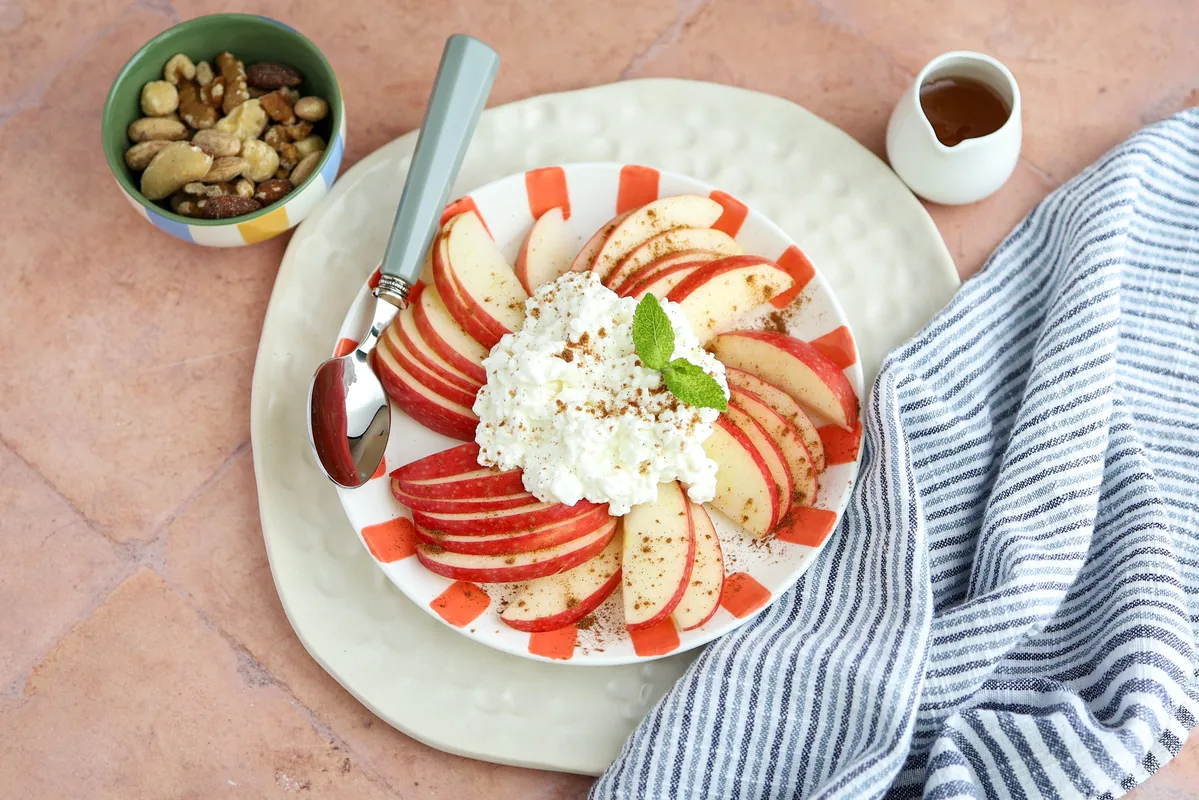 Cottage Cheese Breakfast Bowl with Apple, Nuts & Honey