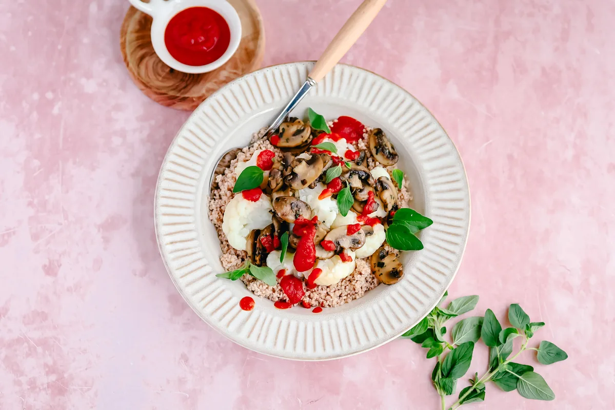 Couscous with Cauliflower & Mushrooms