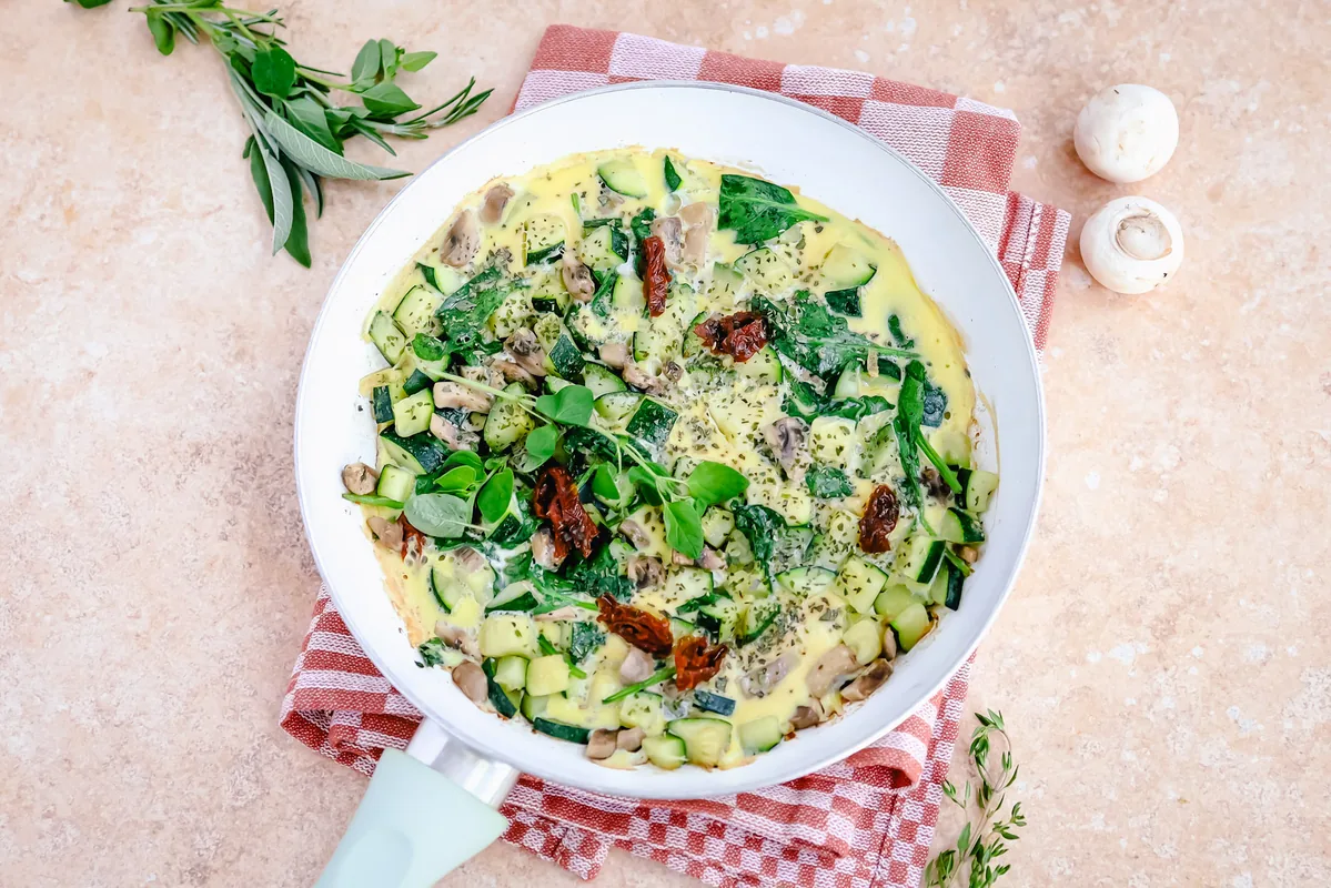 Frittata with Zucchini, Mushrooms & Sun-Dried Tomatoes