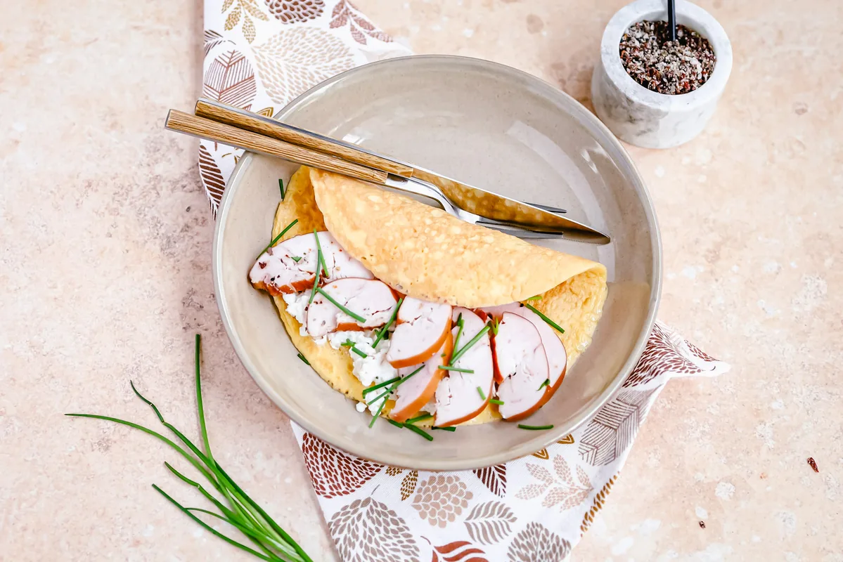 Grilled Chicken & Cheese Omelet