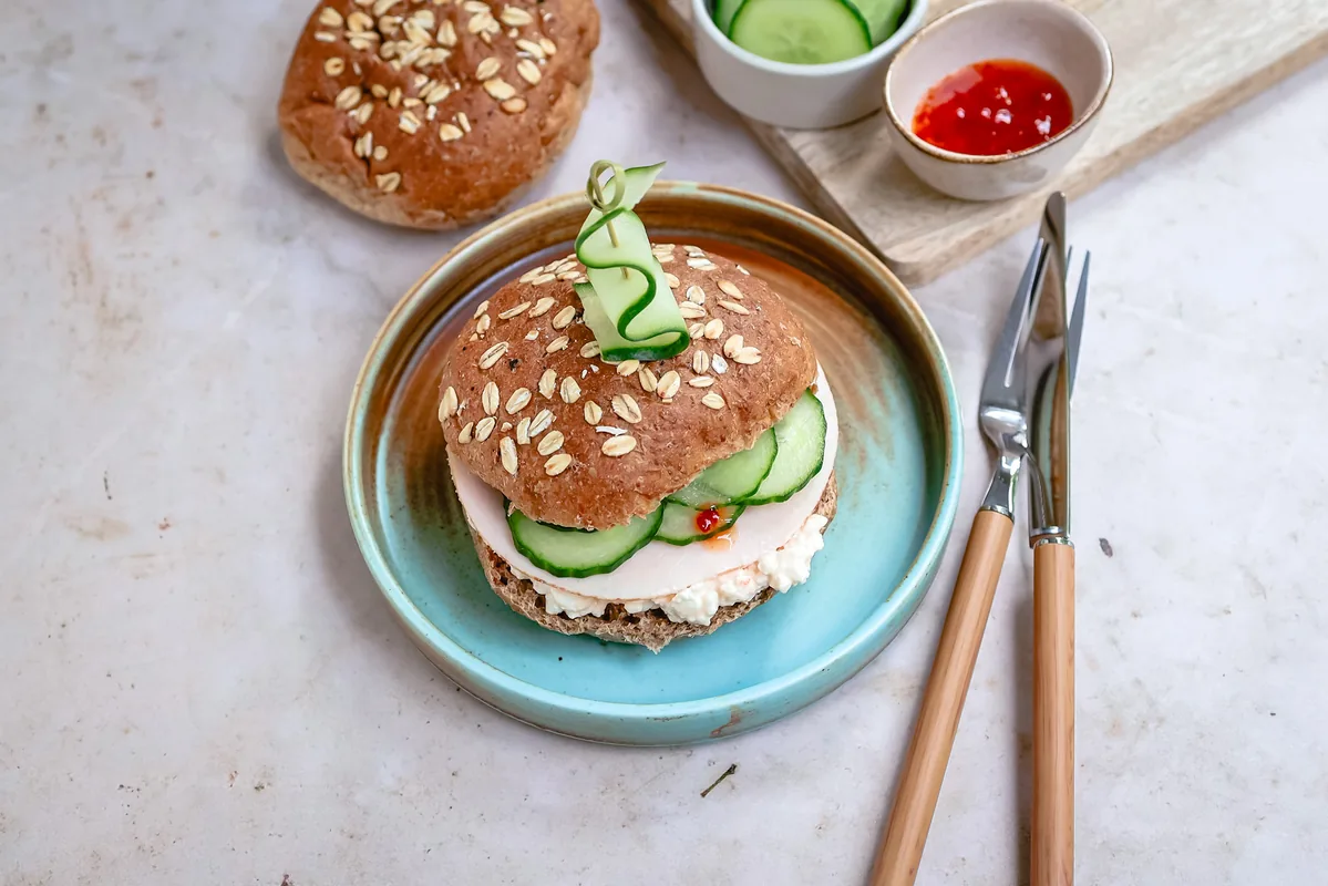 High-Protein Roll with Cucumber & Turkey