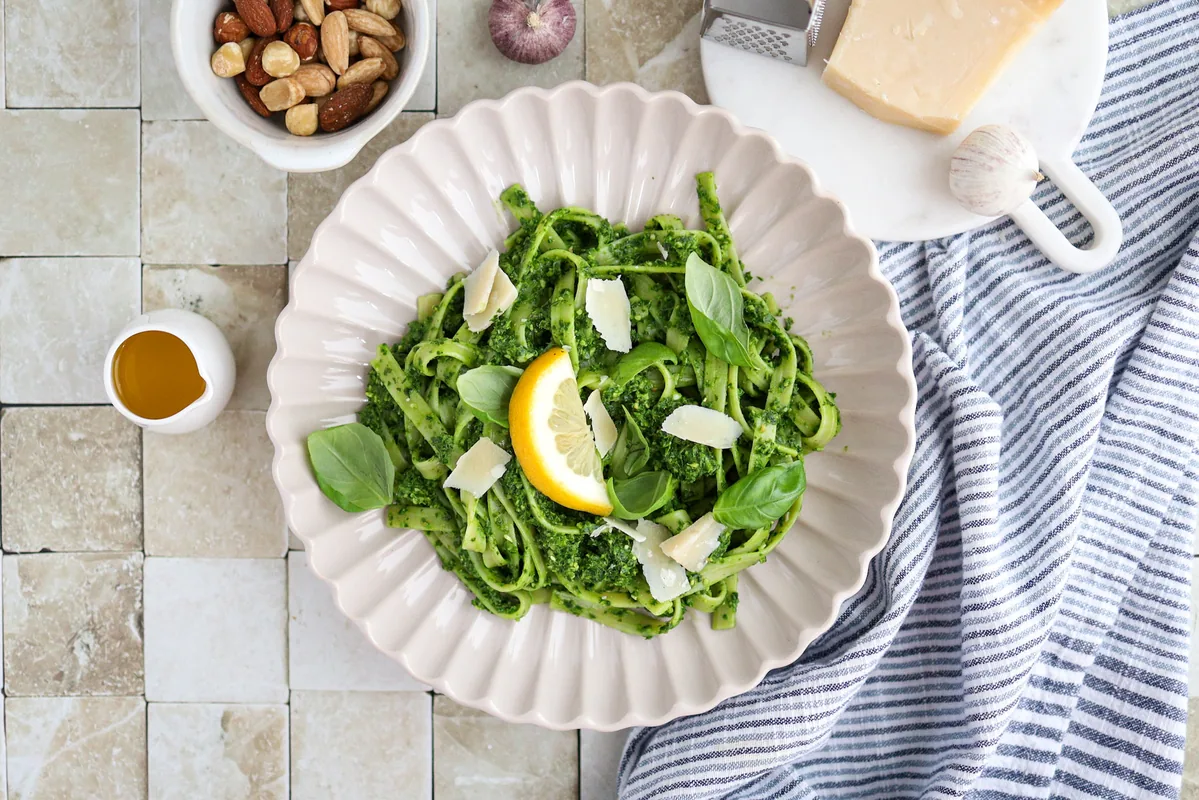 Kale & Spinach Pesto Pasta