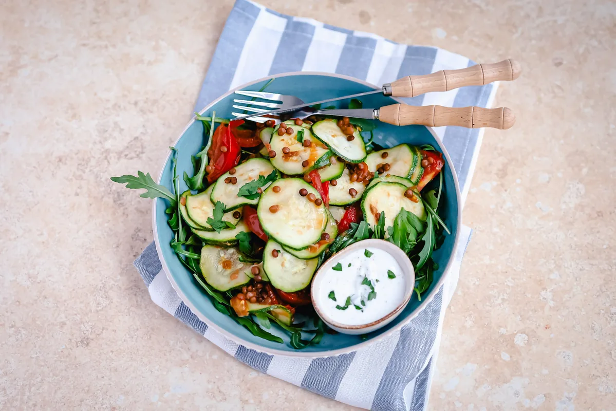Lentil Salad with Tomato & Zucchini