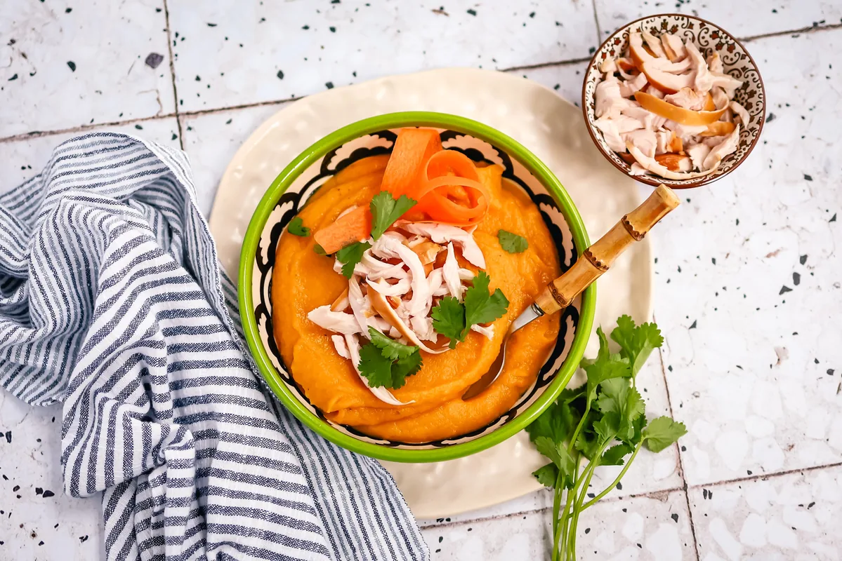 Parsnip-Carrot Soup with Grilled Chicken