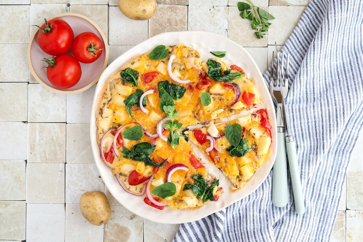 Potato, Spinach & Tomato Frittata
