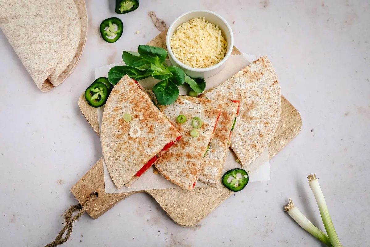 Quesadilla with Cheese, Tomato & Scallion
