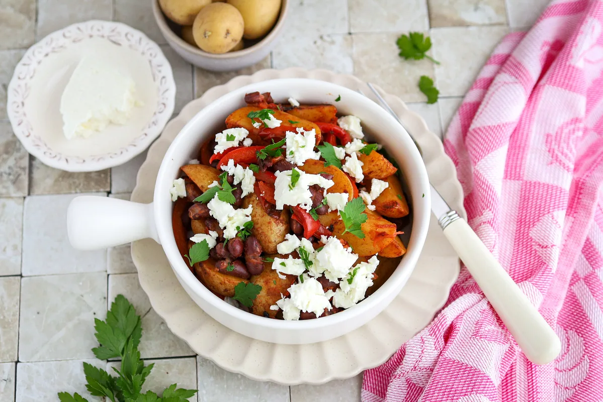 Quick Bean Skillet with Fresh Vegetables