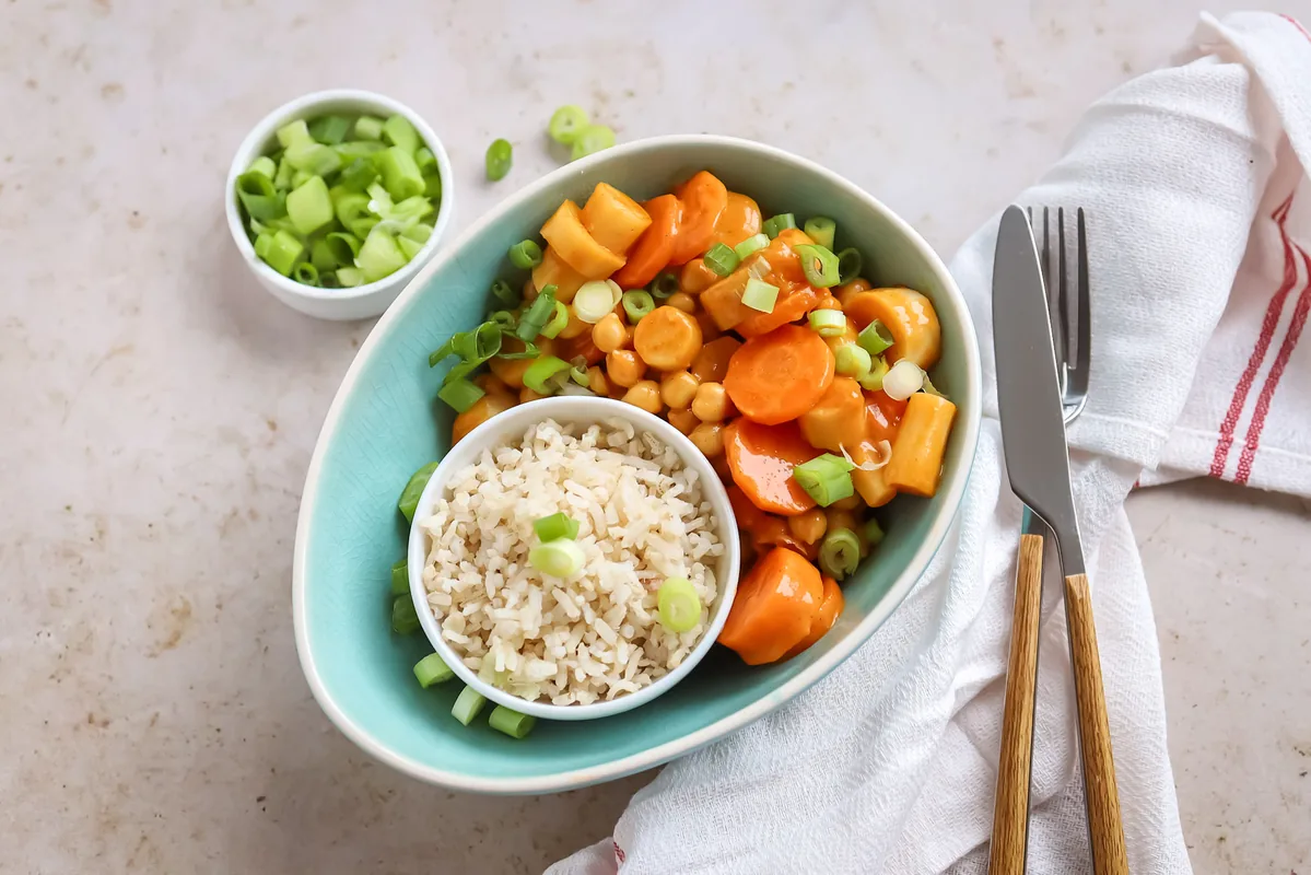 Rice with Chickpea, Parsnip & Carrot Curry