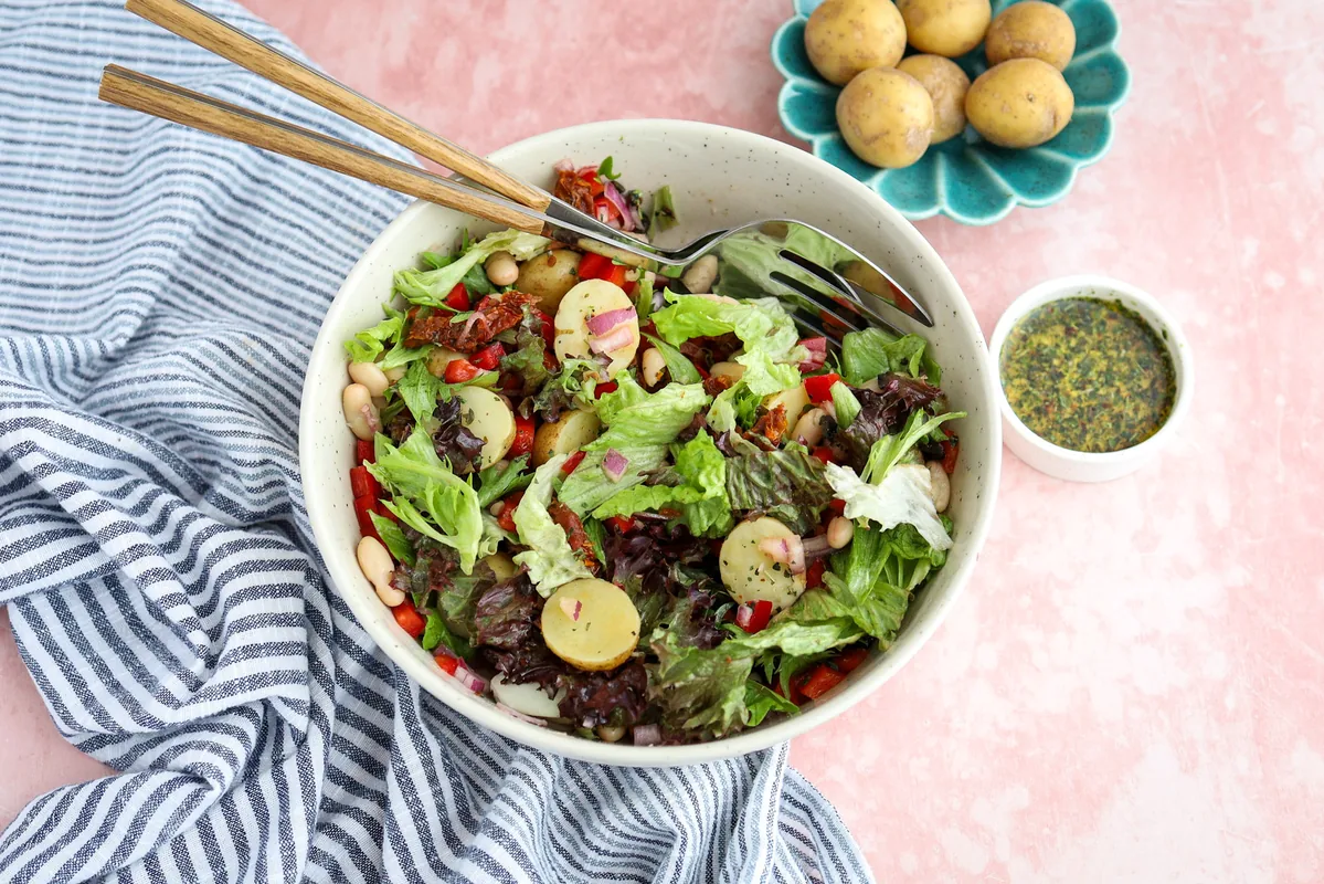 Salad with Potato, Beans & Olives