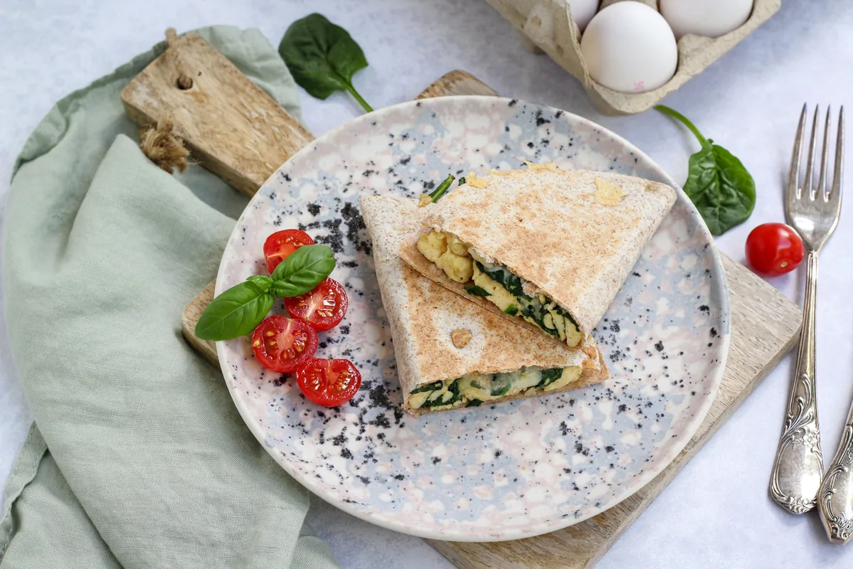 Spinach & Cheese Breakfast Quesadilla
