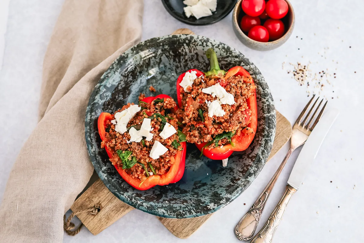 Stuffed Bell Pepper with Ground Beef & Quinoa
