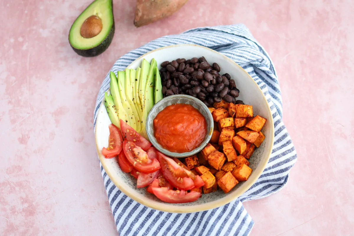 Sweet Potato Bowl with Black Beans & Avocado