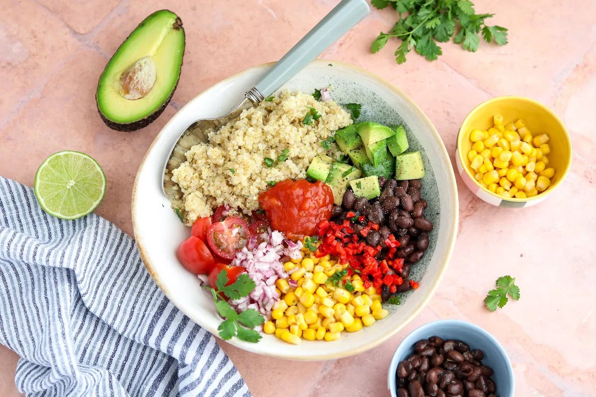 Tex-Mex Quinoa Bowl with Black Beans & Avocado