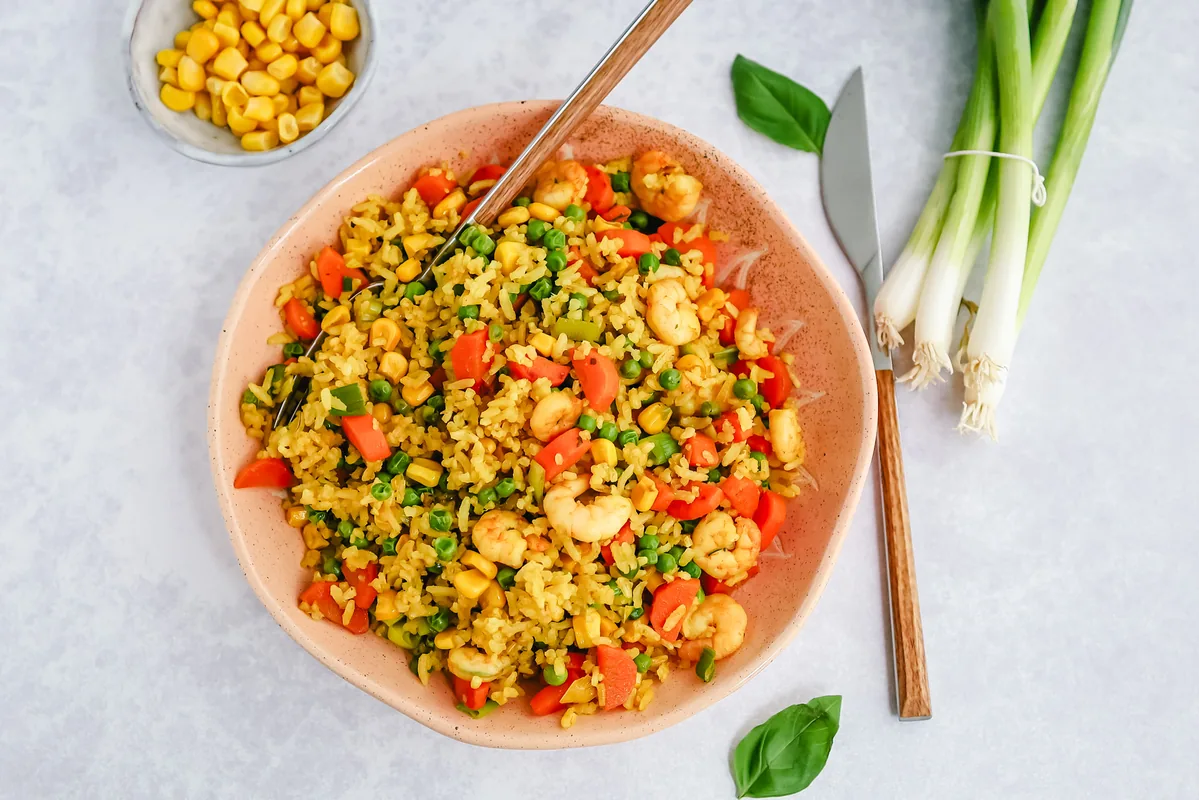 Turmeric Shrimp Rice Dish