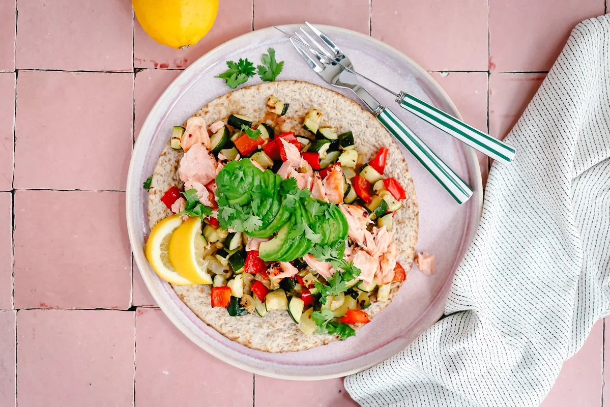 Vegetable & Salmon Taco